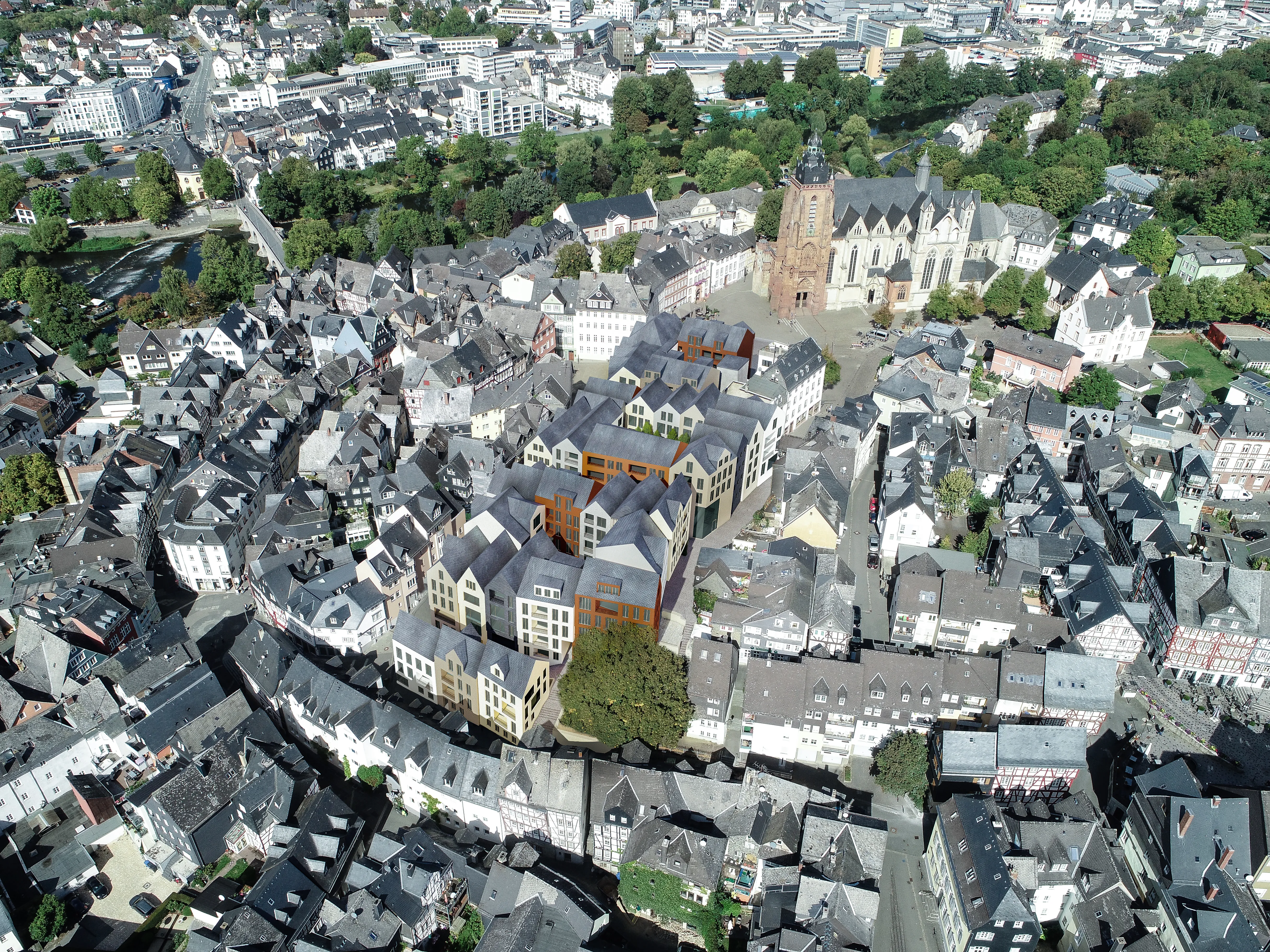 DOMHÖFE WETZLAR — Drohnenluftbild Entwurf