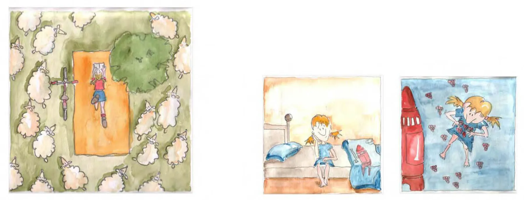 SCHLAFRAKETE — Illustrationen für das Kinderbuch „Die Schlafrakete" mit dem Text von Beate Träger.